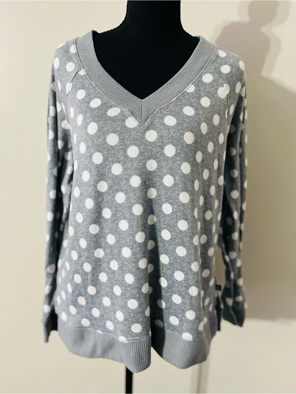 Kate Spade Grey&  White Polka Dot Sweater S
